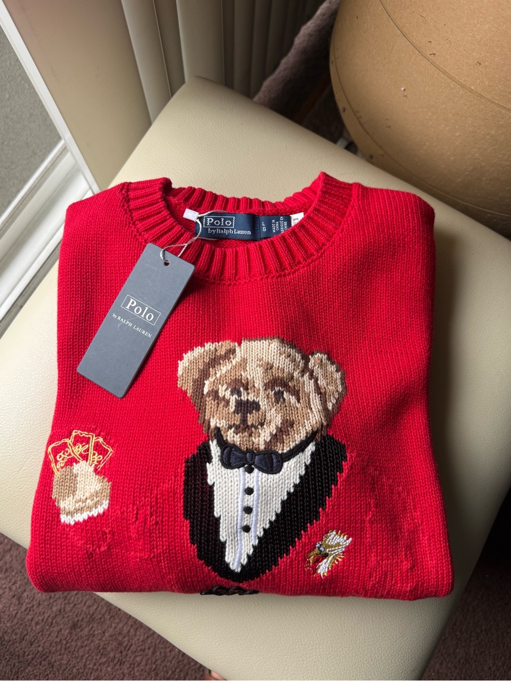 NWT Polo Ralph Lauren Polo Bear Sweater Tuxedo bear - Picture 5 of 5